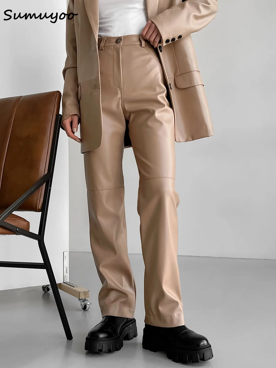 Winter Women's Leather Pants Slim Zipper Classic Leather Trousers Pencil Beige Pu Faux Leather Pants For Women Black Pu Pants
Winter Women's Leather Pants Slim Zipper Classic Leather Trousers Pencil Beige Pu Faux Leather Pants For Women Black Pu Pants