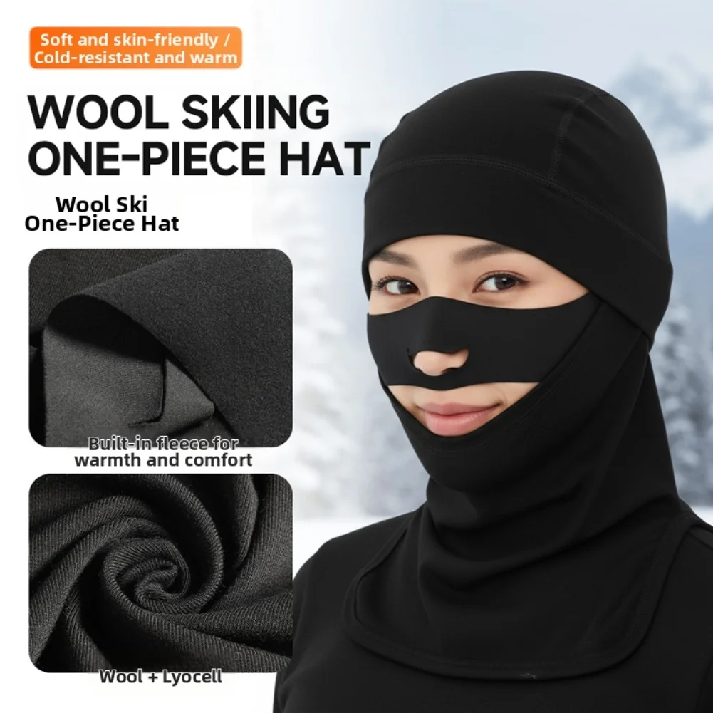 Men and women winter ski mask breathable wool lyocell blend full face headgear with neck guard for cold weather
Men and women winter ski mask breathable wool lyocell blend full face headgear with neck guard for cold weather