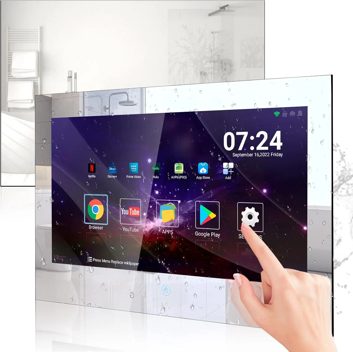 Custom Size Smart Bathroom Waterproof Mirror 21.5" Touch Screen TV With Adjustable 3 Color Led Lighted Weather Forecast Health
Custom Size Smart Bathroom Waterproof Mirror 21.5" Touch Screen TV With Adjustable 3 Color Led Lighted Weather Forecast Health