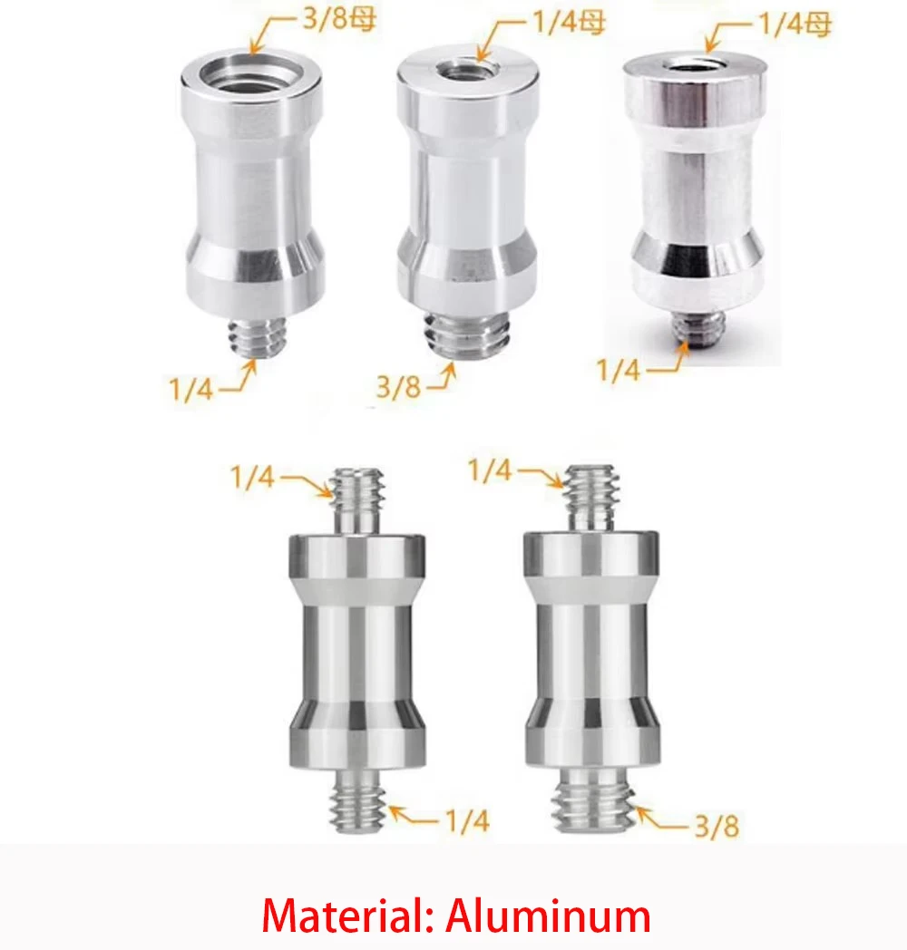 5piece 1/4 and 1/4 and 3/8 female to male each other head screw tripod pan tilt flash lamp holder quick assembly camera, 1/4-20
5piece 1/4 and 1/4 and 3/8 female to male each other head screw tripod pan tilt flash lamp holder quick assembly camera, 1/4-20