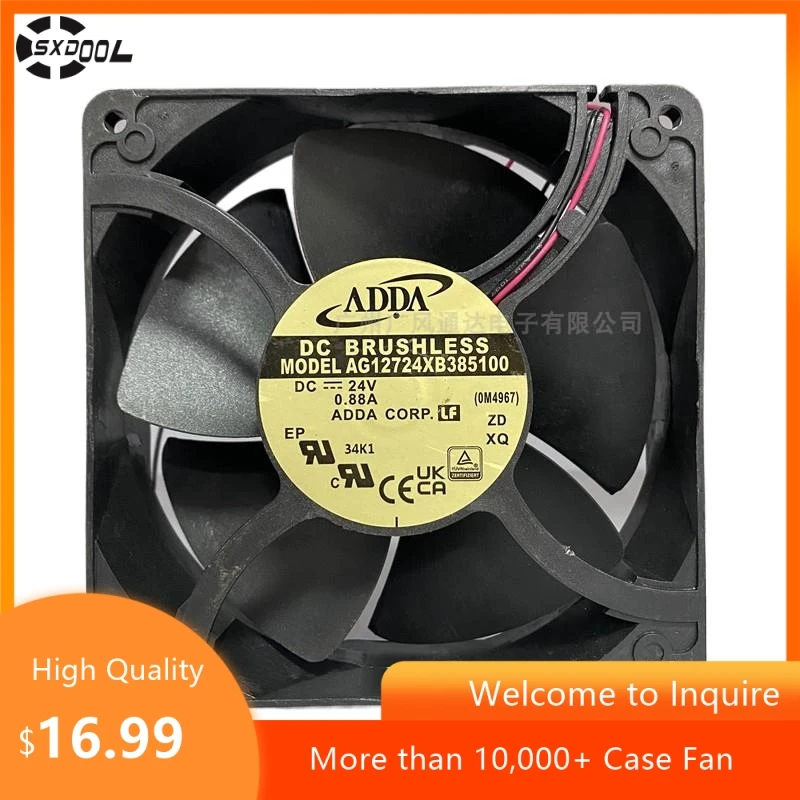 Высокоскоростной вентилятор 127 мм X 38 мм для ADDA 12738 AG12724XB 385100 Вентилятор охлаждения с регулируемой частотой 24 В 0,88 А, 12 см
Высокоскоростной вентилятор 127 мм X 38 мм для ADDA 12738 AG12724XB 385100 Вентилятор охлаждения с регулируемой частотой 24 В 0,88 А, 12 см