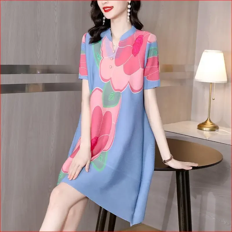 Summer Pleated Dress New Fashion Printed women clothing dress Loose Fit elegant party dress for women 2023
Summer Pleated Dress New Fashion Printed women clothing dress Loose Fit elegant party dress for women 2023