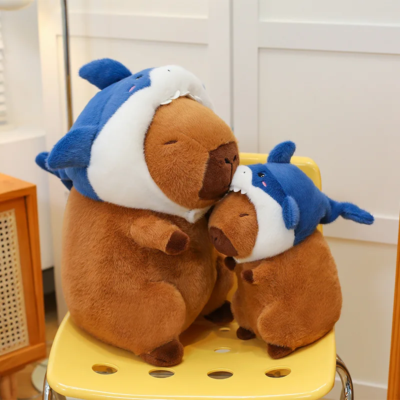 Capybara Wear Shark Hat Plush Doll, Cute Stuffed Animal Toy, Kawaii Capybara Shark Cosplay Pillow Birthday Gift for Kids
Capybara Wear Shark Hat Plush Doll, Cute Stuffed Animal Toy, Kawaii Capybara Shark Cosplay Pillow Birthday Gift for Kids