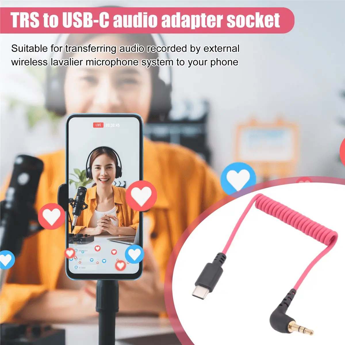 (A02R) USB C to 3.5mm Cable for RODE Wireless Go II, Coiled Right Angle TRS Male DAC AUX Adapter Audio Cord
(A02R) USB C to 3.5mm Cable for RODE Wireless Go II, Coiled Right Angle TRS Male DAC AUX Adapter Audio Cord