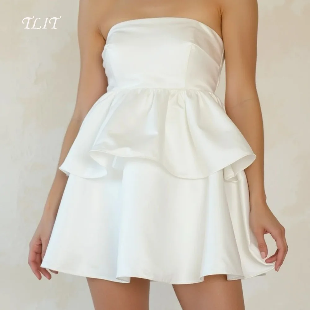 TLIT Simple White Satin Wedding Dresses Strapless 2 Pieces Bridal Gowns Korea Wedding Dresses Photo Shoot Customized 웨딩드레스
TLIT Simple White Satin Wedding Dresses Strapless 2 Pieces Bridal Gowns Korea Wedding Dresses Photo Shoot Customized 웨딩드레스