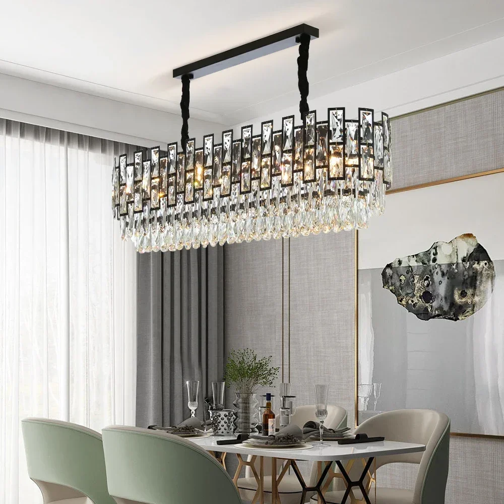 Shine Cystal Chandelier for Living Room Modern Home Decoration Retangle Kitchen Lighting led Chandeliers Black Light Lamps
Shine Cystal Chandelier for Living Room Modern Home Decoration Retangle Kitchen Lighting led Chandeliers Black Light Lamps