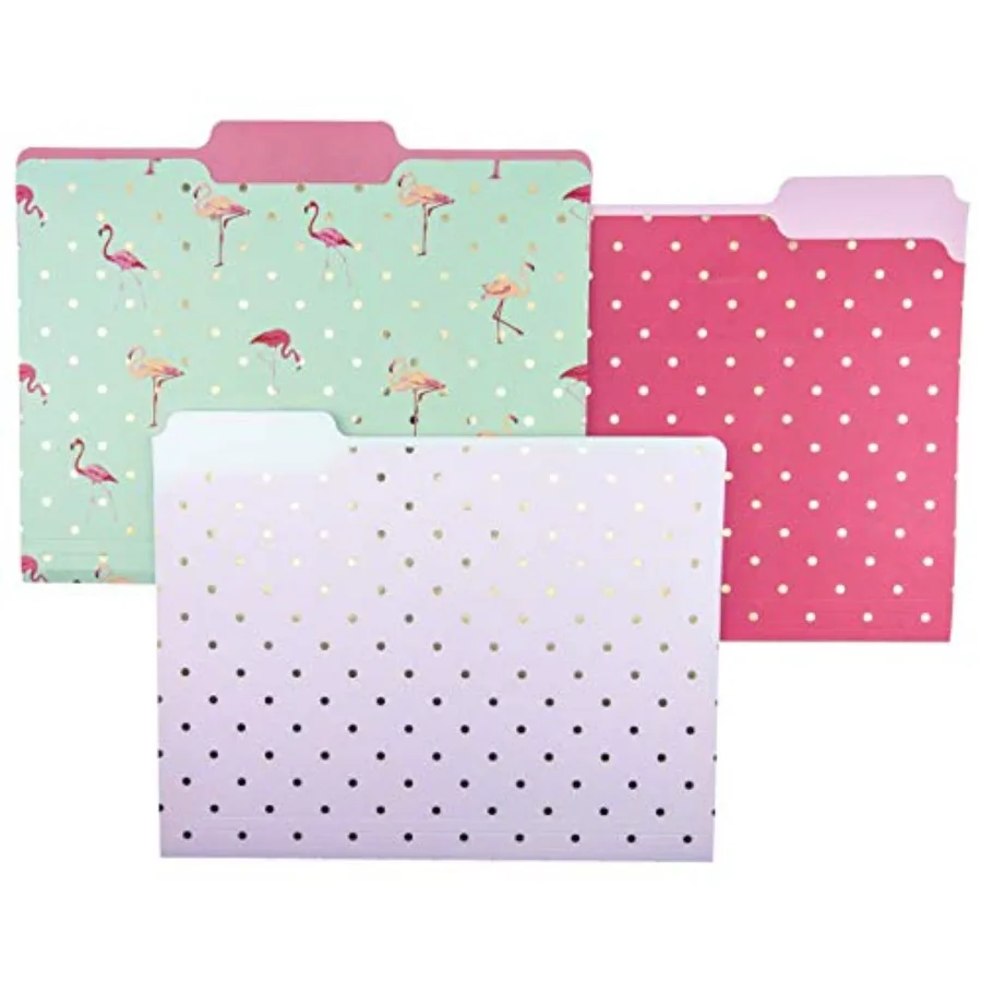 Flamingo Pink File Folder Set File Set Includes 9 Folders and 3 Unique Flamingo and Polka Dot Designs, Embellished w/ Gold Foil
Flamingo Pink File Folder Set File Set Includes 9 Folders and 3 Unique Flamingo and Polka Dot Designs, Embellished w/ Gold Foil