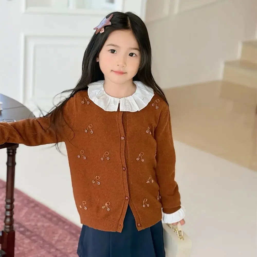 autumn winter kids coat baby girls clothes Brown girls' wool cardigan Cherry pattern three-dimensional bead Sweet girl's coat
autumn winter kids coat baby girls clothes Brown girls' wool cardigan Cherry pattern three-dimensional bead Sweet girl's coat