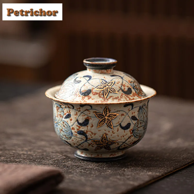 150ml Hand Drawn Blue And White Flint Lotus Gaiwan Vintage Tea Tureen Tea Bowl With Lid Kit Tea Making Cover Bowl Tea Services
150ml Hand Drawn Blue And White Flint Lotus Gaiwan Vintage Tea Tureen Tea Bowl With Lid Kit Tea Making Cover Bowl Tea Services