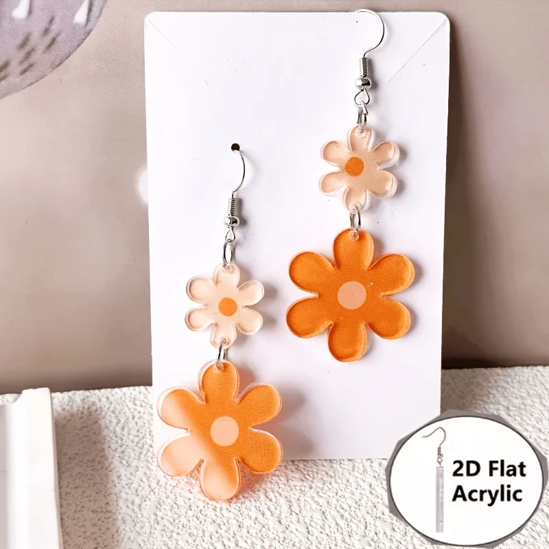 2D flat one-to-two acrylic flower link earrings, elegant and fashionable temperament, suitable for Valentine's Day gifts and daily wear, excluding batteries
2D flat one-to-two acrylic flower link earrings, elegant and fashionable temperament, suitable for Valentine's Day gifts and daily wear, excluding batteries
