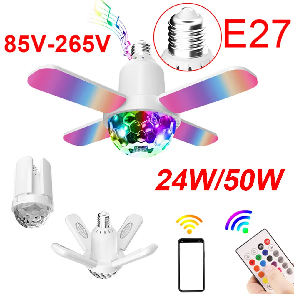 50W/24W LED Four-leaf Music Lamp Bluetooth Colorful Sound Control Folding Bulb Lamp Deformable Ceiling Fixture Lights w/ Remote
50W/24W LED Four-leaf Music Lamp Bluetooth Colorful Sound Control Folding Bulb Lamp Deformable Ceiling Fixture Lights w/ Remote