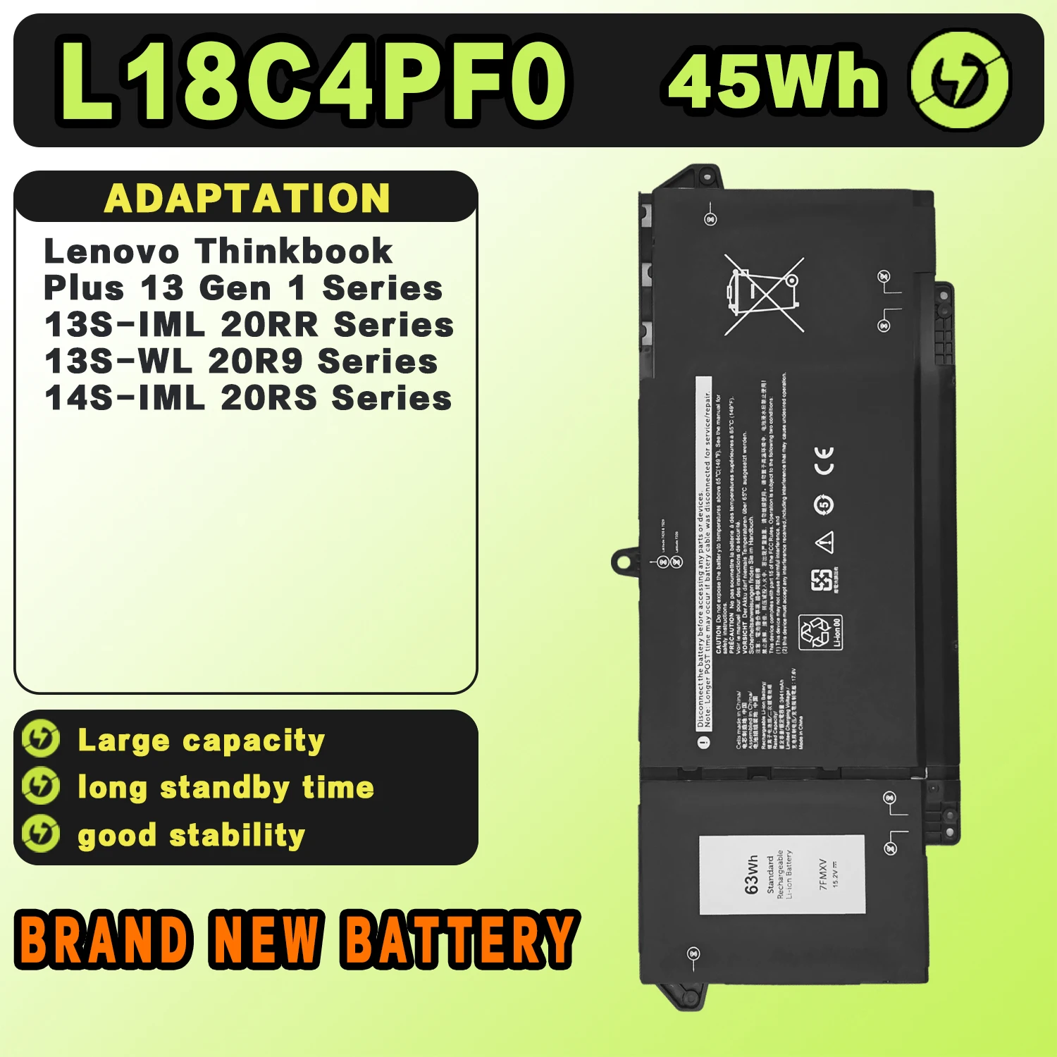 SAT Laptop Battery for Lenovo L18C4PF0 L18M4PF0 L18D4PF0 ThinkBook 13s 14s 13s-IWL 13s-20R90071GE 14s-IWL 14s-20rm0009us
SAT Laptop Battery for Lenovo L18C4PF0 L18M4PF0 L18D4PF0 ThinkBook 13s 14s 13s-IWL 13s-20R90071GE 14s-IWL 14s-20rm0009us