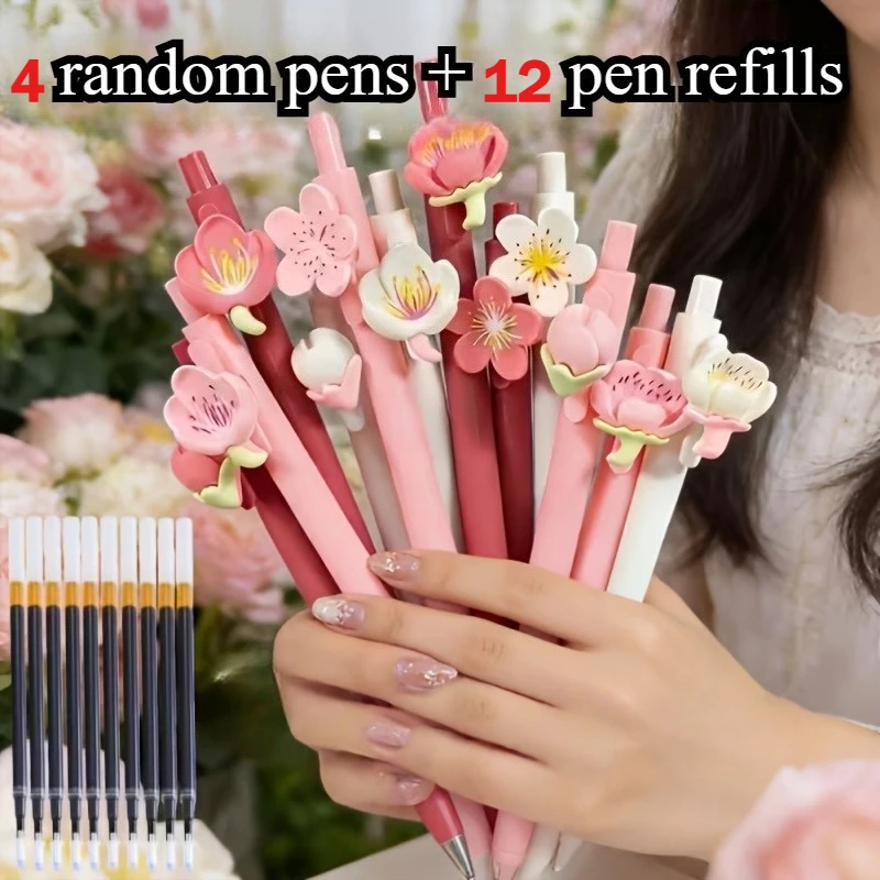 16pcs Colorful Floral Theme Retractable Ballpoint Pen,, Neutral Pens, Back-To-School Season, For School, Office, Journaling
16pcs Colorful Floral Theme Retractable Ballpoint Pen,, Neutral Pens, Back-To-School Season, For School, Office, Journaling
