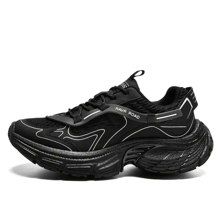 Casual Footwear for Men Featuring Black Platform Sneakers with a Breathable Mesh Design And a Chunky Sole Perfect for Street St
Casual Footwear for Men Featuring Black Platform Sneakers with a Breathable Mesh Design And a Chunky Sole Perfect for Street St