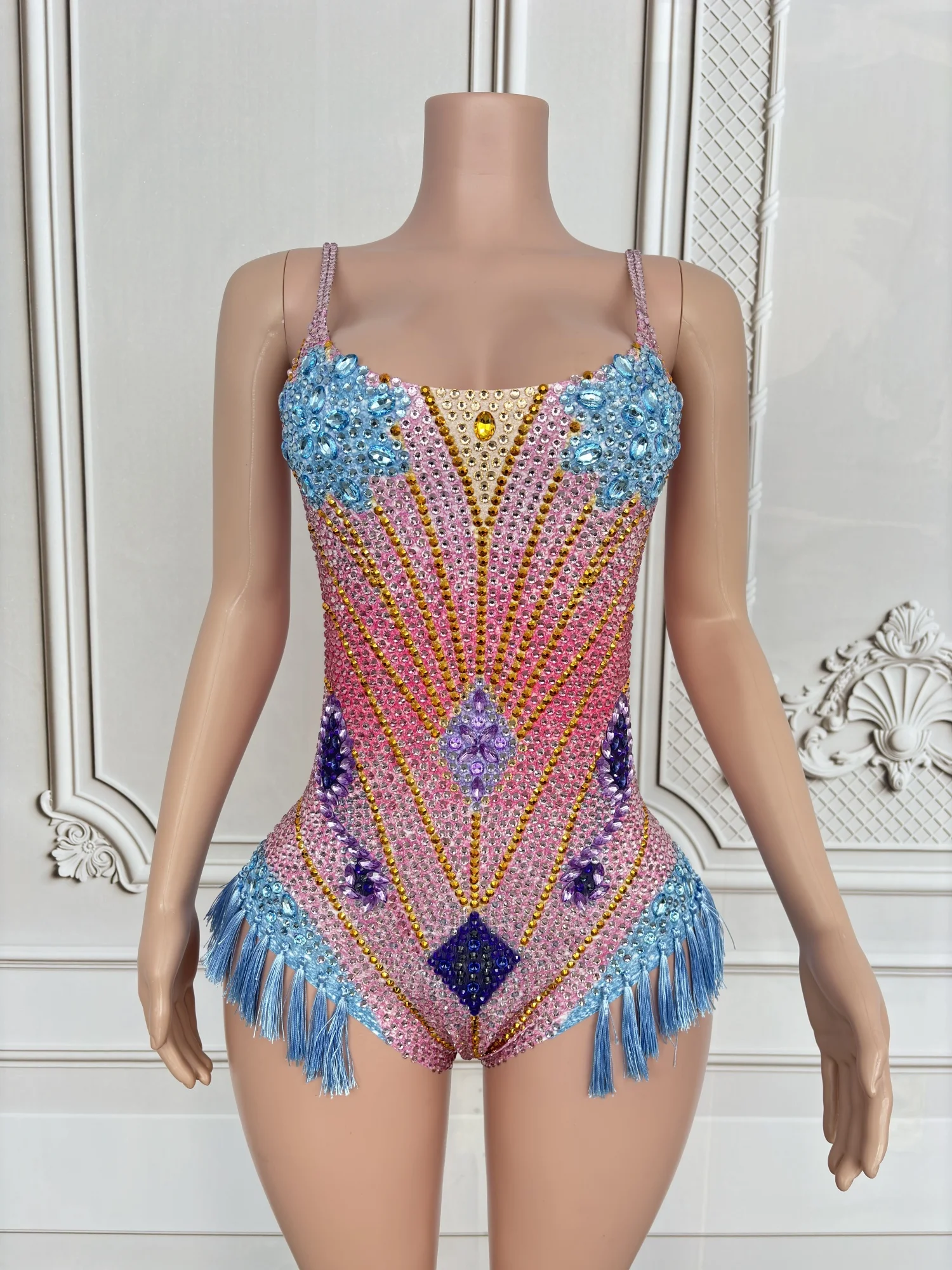 Tangguo Womens Sexy Multicolor Rhinestone Fringe Bodysuit Spaghetti Strap Sheer Mesh Bodycon Party Club Stage Performance Outfit
Tangguo Womens Sexy Multicolor Rhinestone Fringe Bodysuit Spaghetti Strap Sheer Mesh Bodycon Party Club Stage Performance Outfit