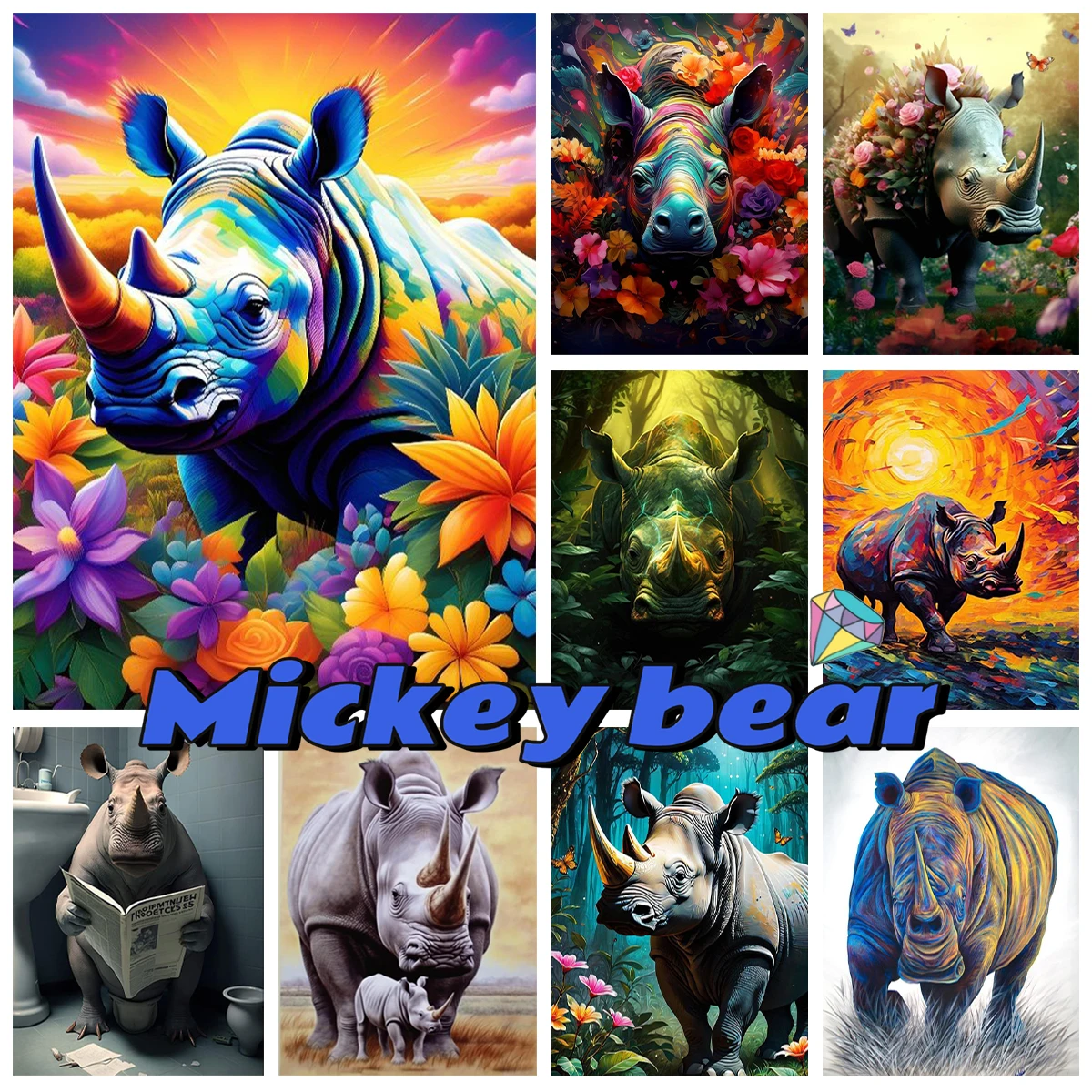Rhinoceroses AB Diamond Painting Kit Grassland Animals Diy Diamond Embroidery Cross Stitch Children's Hand Gifts Home Wall Decor
Rhinoceroses AB Diamond Painting Kit Grassland Animals Diy Diamond Embroidery Cross Stitch Children's Hand Gifts Home Wall Decor