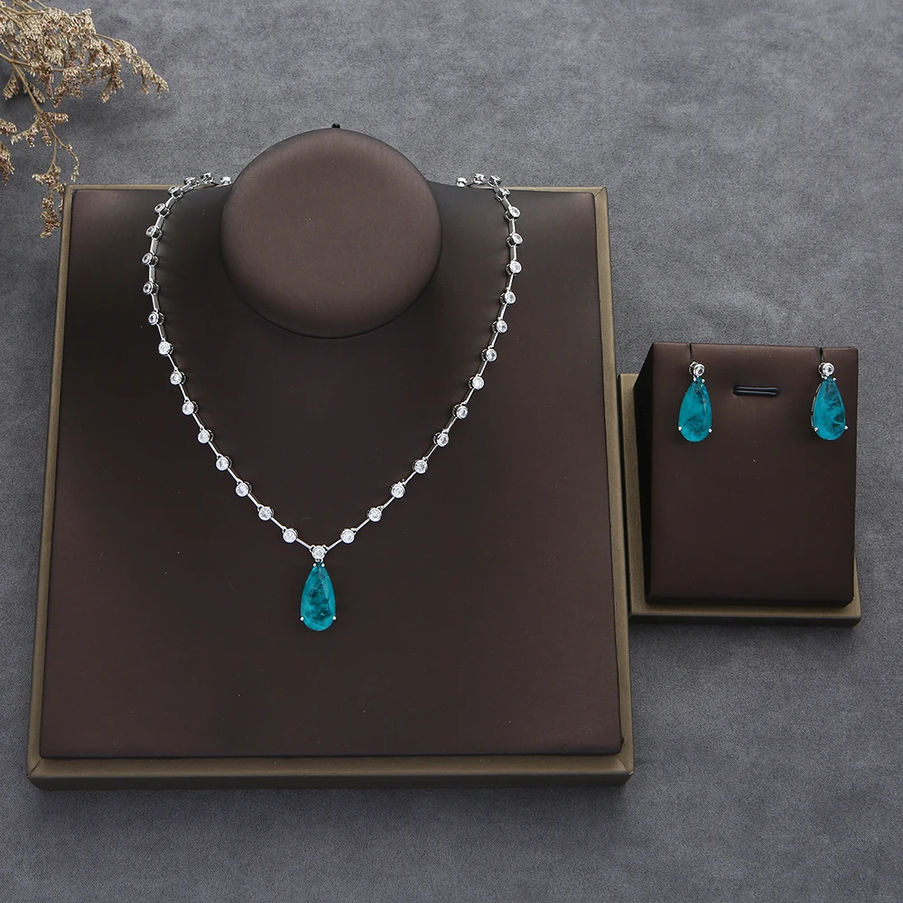 Luxury Multicolor Water Drop Stackable Necklace Earring Set Full Cubic Zircon Fashion Charm Women Party Jewelry Gift N0527
Luxury Multicolor Water Drop Stackable Necklace Earring Set Full Cubic Zircon Fashion Charm Women Party Jewelry Gift N0527