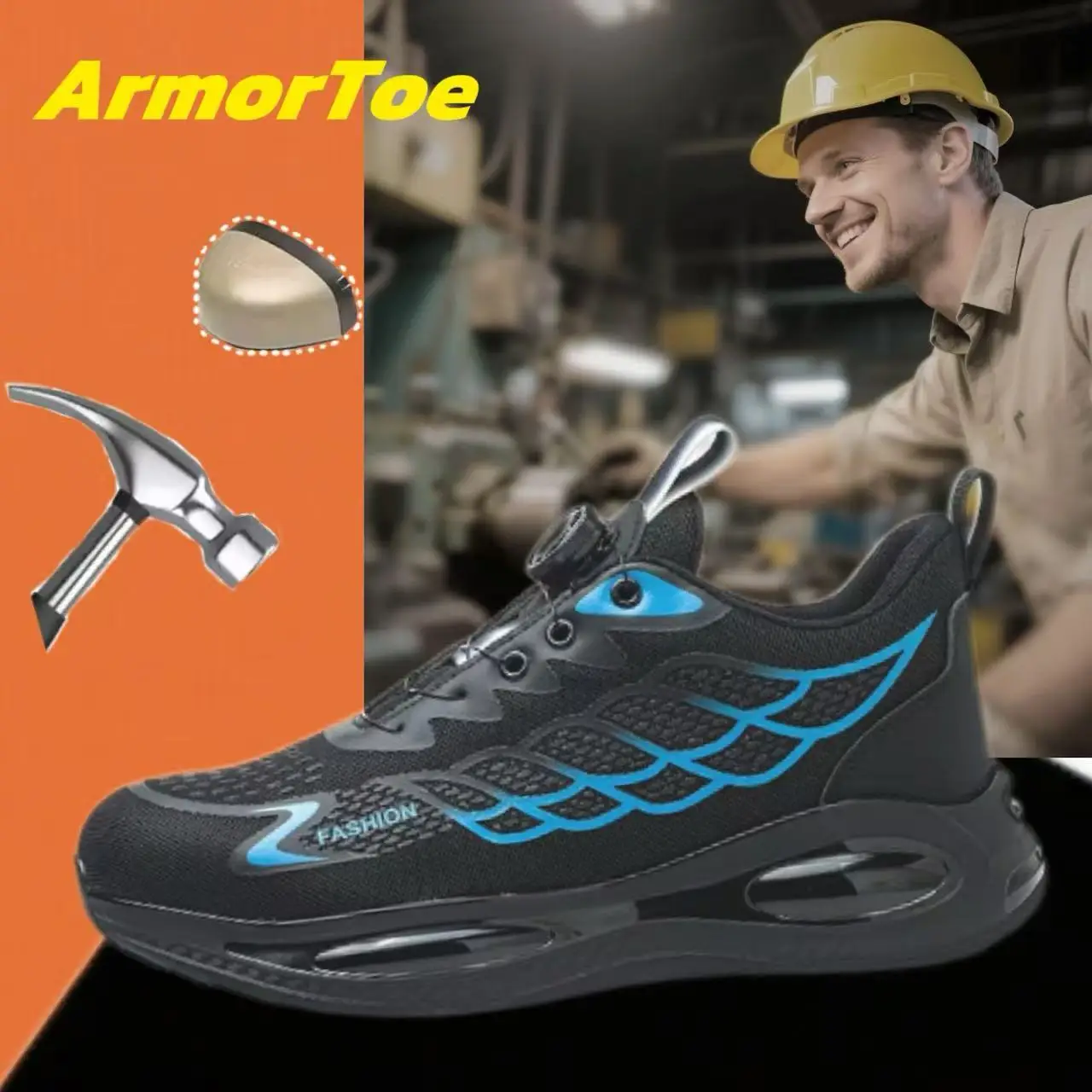 ArmorToe Anti-smash and Anti-stabbing Safety Shoes With Technology Rotating Buckle For All Seasons Wear-resistant #Armor2520
ArmorToe Anti-smash and Anti-stabbing Safety Shoes With Technology Rotating Buckle For All Seasons Wear-resistant #Armor2520