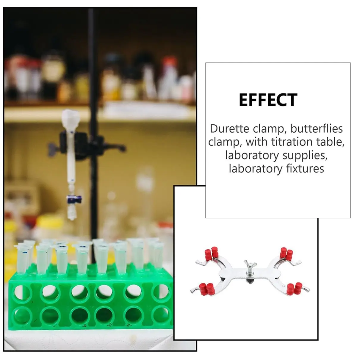 Y1509A J~Burette Clamp,Lab Clamp Retort Prong Jaw, Spring Loaded Jaws, Rubber Jaws Labs Universal, Holds Burettes Up to 100mL
Y1509A J~Burette Clamp,Lab Clamp Retort Prong Jaw, Spring Loaded Jaws, Rubber Jaws Labs Universal, Holds Burettes Up to 100mL