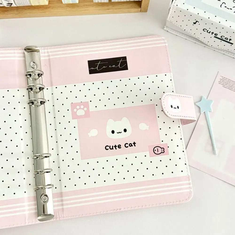 Kawaii A5 Loose-leaf Notebook PU Leather Polka Dot Cat Photocard Protector Photo Album Students
Kawaii A5 Loose-leaf Notebook PU Leather Polka Dot Cat Photocard Protector Photo Album Students