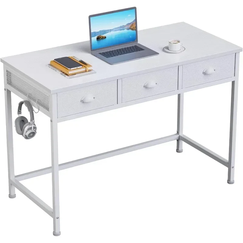 Furologee Small Computer Desk with Fabric Drawers, Simple Home Desk, Writing Desk with Hooks, Study Table for Small Space Work,
Furologee Small Computer Desk with Fabric Drawers, Simple Home Desk, Writing Desk with Hooks, Study Table for Small Space Work,