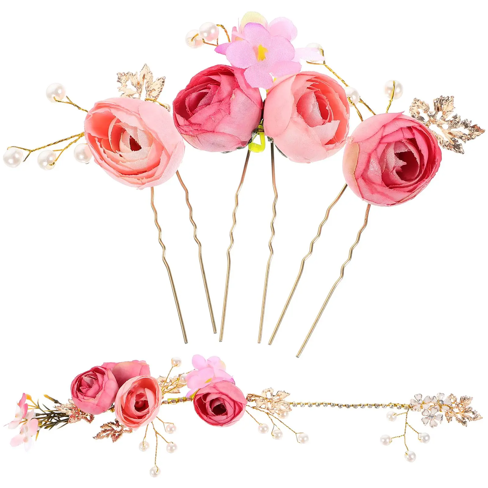 4 Pcs Imitation Flower Hairpin Wedding Bridal Accessories Rose Clips U Shaped Bridesmaid Party Prom Elegant Crystal
4 Pcs Imitation Flower Hairpin Wedding Bridal Accessories Rose Clips U Shaped Bridesmaid Party Prom Elegant Crystal