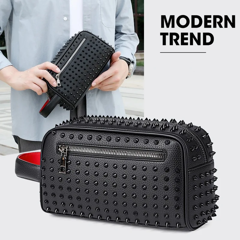 New Man Clutch Bags Personalized Rivet Handbag for Men Simple Stylish Youth Versatile Color Block Punk Style Shoulder Bag c343
New Man Clutch Bags Personalized Rivet Handbag for Men Simple Stylish Youth Versatile Color Block Punk Style Shoulder Bag c343