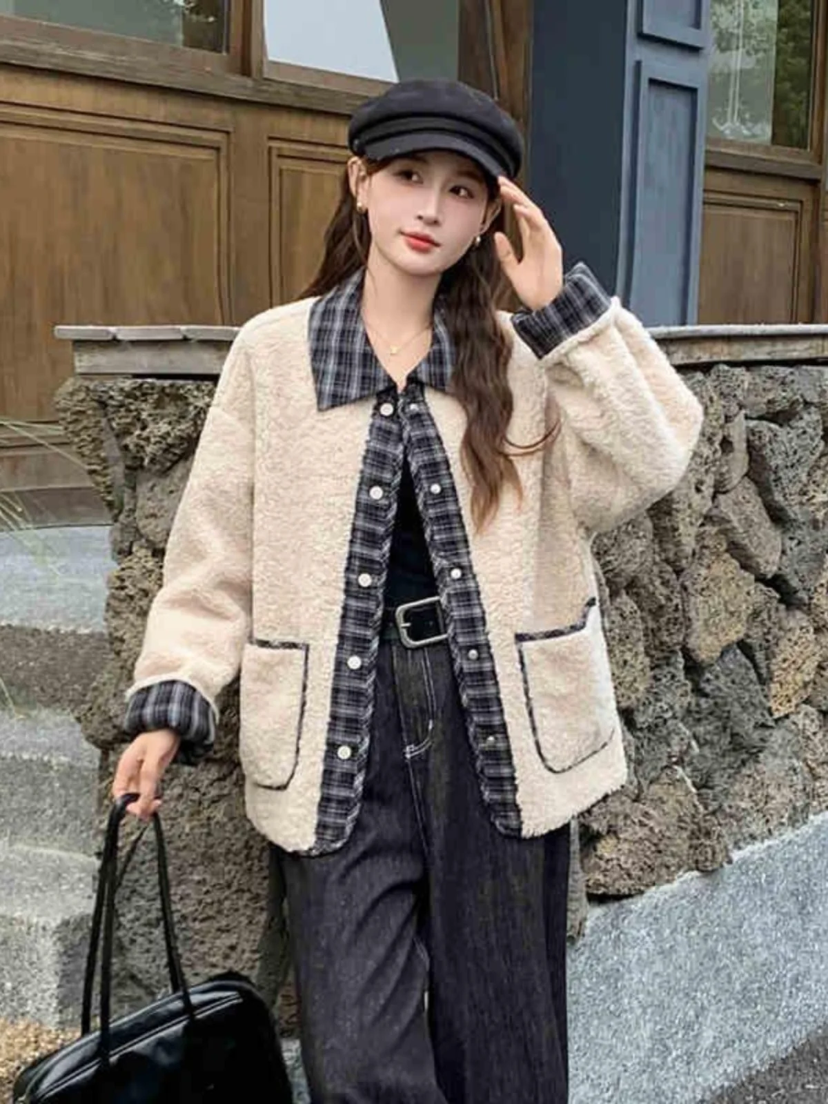 Casual Loose Women's Lamb Fur Jaet Long Sve Autumn Winter New Sle Versatile Polyester Fiber Collar Button Closure
Casual Loose Women's Lamb Fur Jaet Long Sve Autumn Winter New Sle Versatile Polyester Fiber Collar Button Closure
