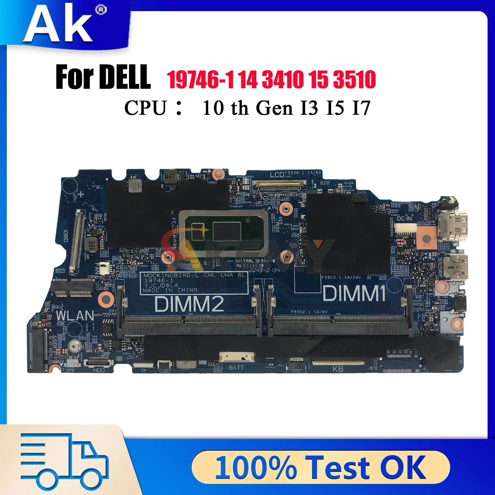19746-1 Материнская плата для Dell Latitude 3410 3510 с процессором i3 i5 i7 0PD7RH 02G2J7 0DT6K3 0J6VTW 0KW9T3 100% полностью протестирована
19746-1 Материнская плата для Dell Latitude 3410 3510 с процессором i3 i5 i7 0PD7RH 02G2J7 0DT6K3 0J6VTW 0KW9T3 100% полностью протестирована