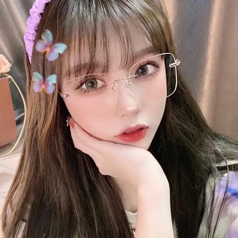 Pure Titanium Frameless Women's Glasses Internet-Famous Glasses Diamond Rimmed Ultra-Light Plain Mirror Customized Prescription
Pure Titanium Frameless Women's Glasses Internet-Famous Glasses Diamond Rimmed Ultra-Light Plain Mirror Customized Prescription