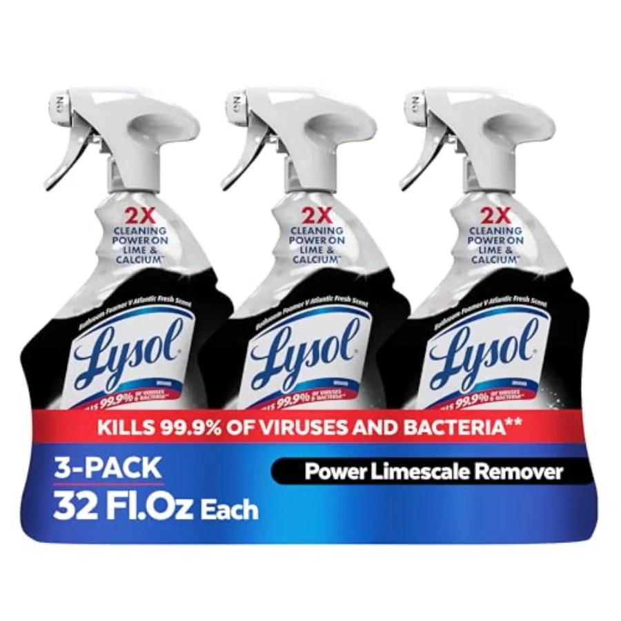 Lysol Remover Bathroom Cleaner Spray, Hard Water Stain Remover, Disinfecting Multipurpose Cleaner for Shower and Bathtub, Tough
Lysol Remover Bathroom Cleaner Spray, Hard Water Stain Remover, Disinfecting Multipurpose Cleaner for Shower and Bathtub, Tough
