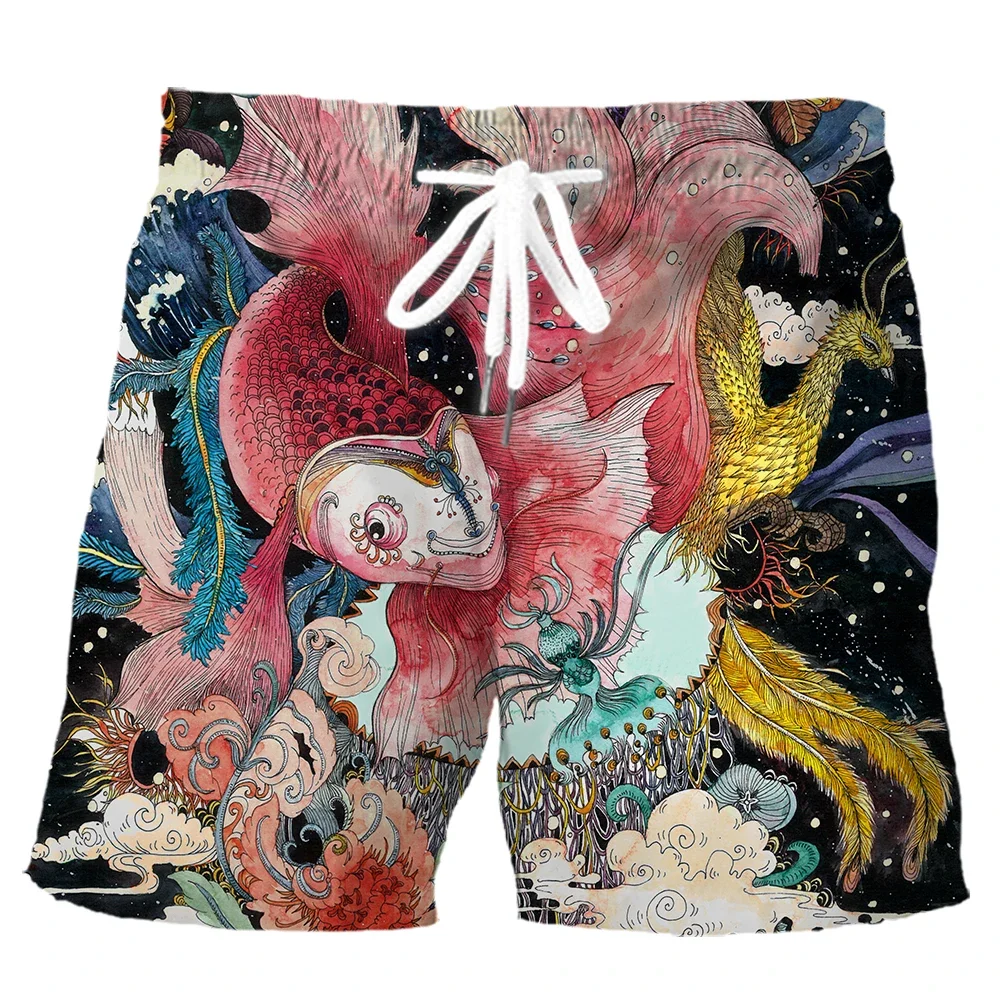 HX модные спортивные шорты Ukiyo-e Waves Golden Phoenix Guppy брюки с 3D принтом летние мужские повседневные шорты из полиэстера S-5XL
HX модные спортивные шорты Ukiyo-e Waves Golden Phoenix Guppy брюки с 3D принтом летние мужские повседневные шорты из полиэстера S-5XL