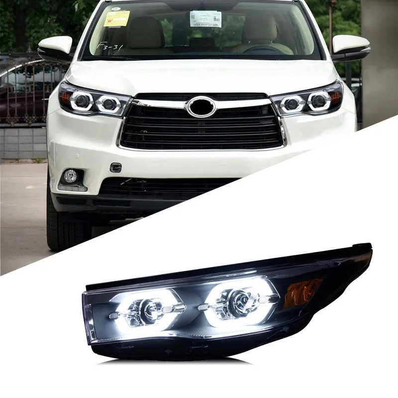 Suitable for 15-17 New Highlander Headlight Assembly Modified LED Angel Eye Daytime Running Light Lens Xenon Headlight
Suitable for 15-17 New Highlander Headlight Assembly Modified LED Angel Eye Daytime Running Light Lens Xenon Headlight