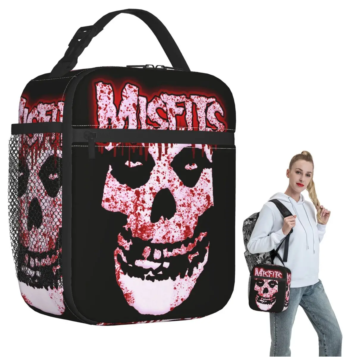 Misfits изолированная сумка для обеда с черепом для женщин и детей, герметичные коробки для еды, термосумка для ланча 
Misfits изолированная сумка для обеда с черепом для женщин и детей, герметичные коробки для еды, термосумка для ланча