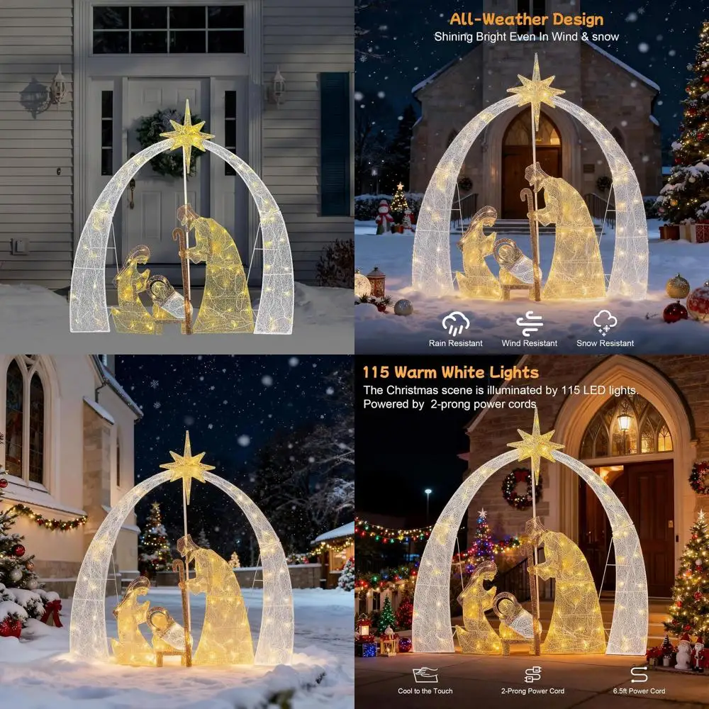 Наружная 2D-рождественская сцена с 115-светодиодной подсветкой, рождественская арка, священная семья, украшение двора
Наружная 2D-рождественская сцена с 115-светодиодной подсветкой, рождественская арка, священная семья, украшение двора