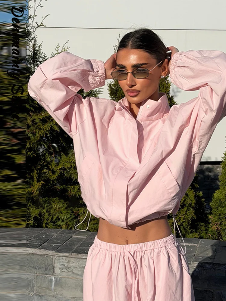Casual Cropped Jackets Pants Sets Women Stand Collar Drawstring Jacket Lace Up Wide Leg Pant 2026 Spring Lady Fashion Suits
Casual Cropped Jackets Pants Sets Women Stand Collar Drawstring Jacket Lace Up Wide Leg Pant 2026 Spring Lady Fashion Suits