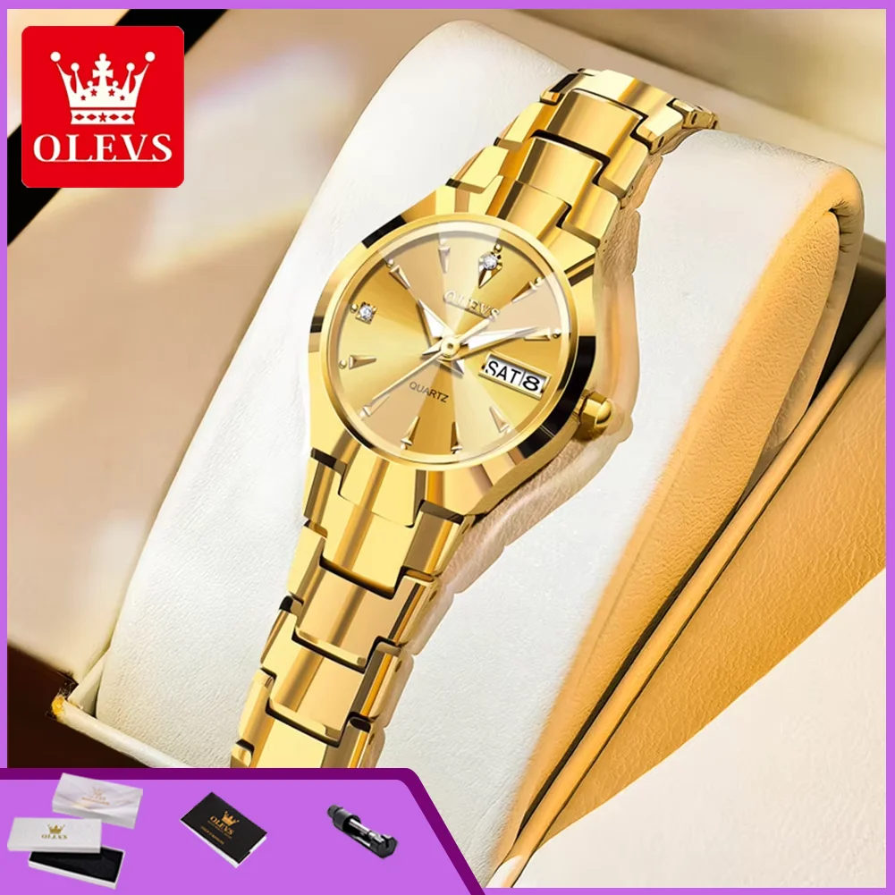 OLEVS 8697 Оригинальные кварцевые часы для женщин с двойным календарем, водонепроницаемые, классические, элегантные, роскошные, с ромбовидным зеркальным стеклом, женские наручные часы
OLEVS 8697 Оригинальные кварцевые часы для женщин с двойным календарем, водонепроницаемые, классические, элегантные, роскошные, с ромбовидным зеркальным стеклом, женские наручные часы