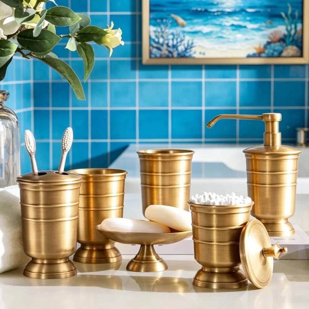 Retro Brass Gold Bathroom Accessories Drain Toothbrush Cup Holder Gargle Cup Press Hand Sanitizer Bottle Bathroom Decoration
Retro Brass Gold Bathroom Accessories Drain Toothbrush Cup Holder Gargle Cup Press Hand Sanitizer Bottle Bathroom Decoration