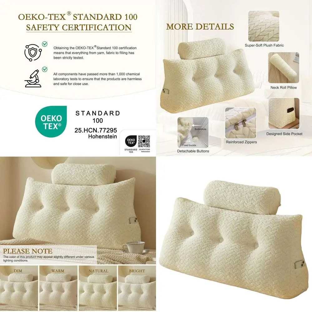 Двойная подушка изголовья клина с подушками для шеи, треугольная подставка для кровати, кушетки, отдыха, белого цвета
Двойная подушка изголовья клина с подушками для шеи, треугольная подставка для кровати, кушетки, отдыха, белого цвета