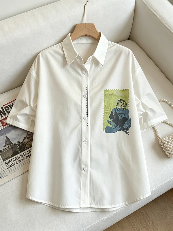 Loose Short Sleeve Floral Print Shirt Women's Summer Fashionable Top Slimming Age-Defying Korean Style Bubble Sleeve Blouse
Loose Short Sleeve Floral Print Shirt Women's Summer Fashionable Top Slimming Age-Defying Korean Style Bubble Sleeve Blouse