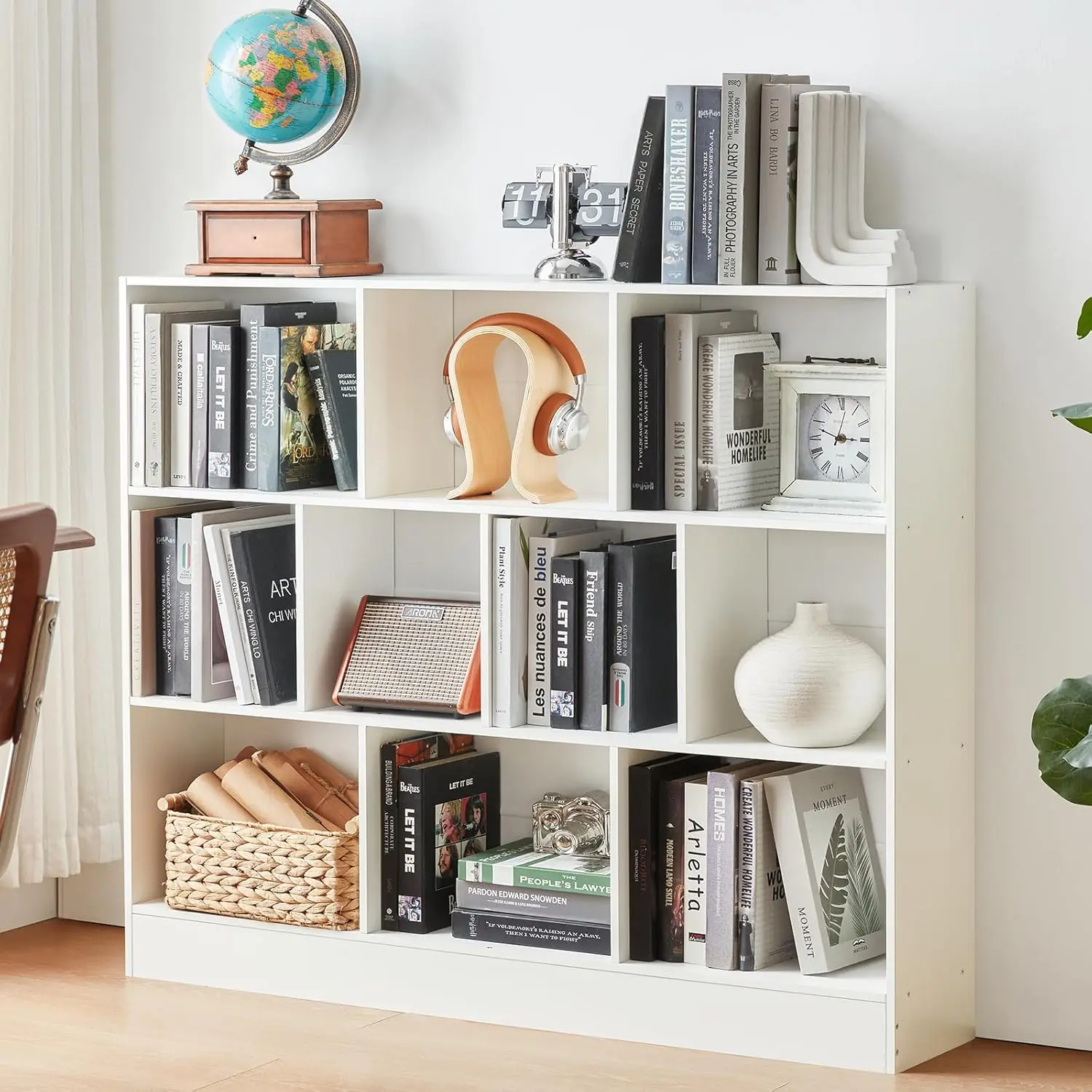 White 10 Cube 3 Tier Wooden Bookcase Low Display Cabinet Floor Organizer Bedroom Living Room Office, Customized
White 10 Cube 3 Tier Wooden Bookcase Low Display Cabinet Floor Organizer Bedroom Living Room Office, Customized