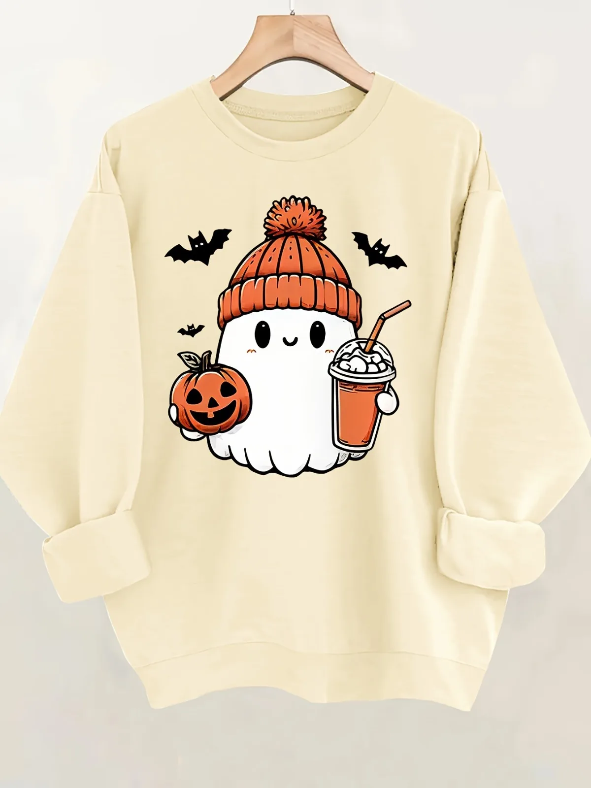 Женская модная повседневная толстовка с круглым вырезом и принтом призрака на Хэллоуин, подходит для вечеринок, праздников, подарков, пуловеры
Женская модная повседневная толстовка с круглым вырезом и принтом призрака на Хэллоуин, подходит для вечеринок, праздников, подарков, пуловеры