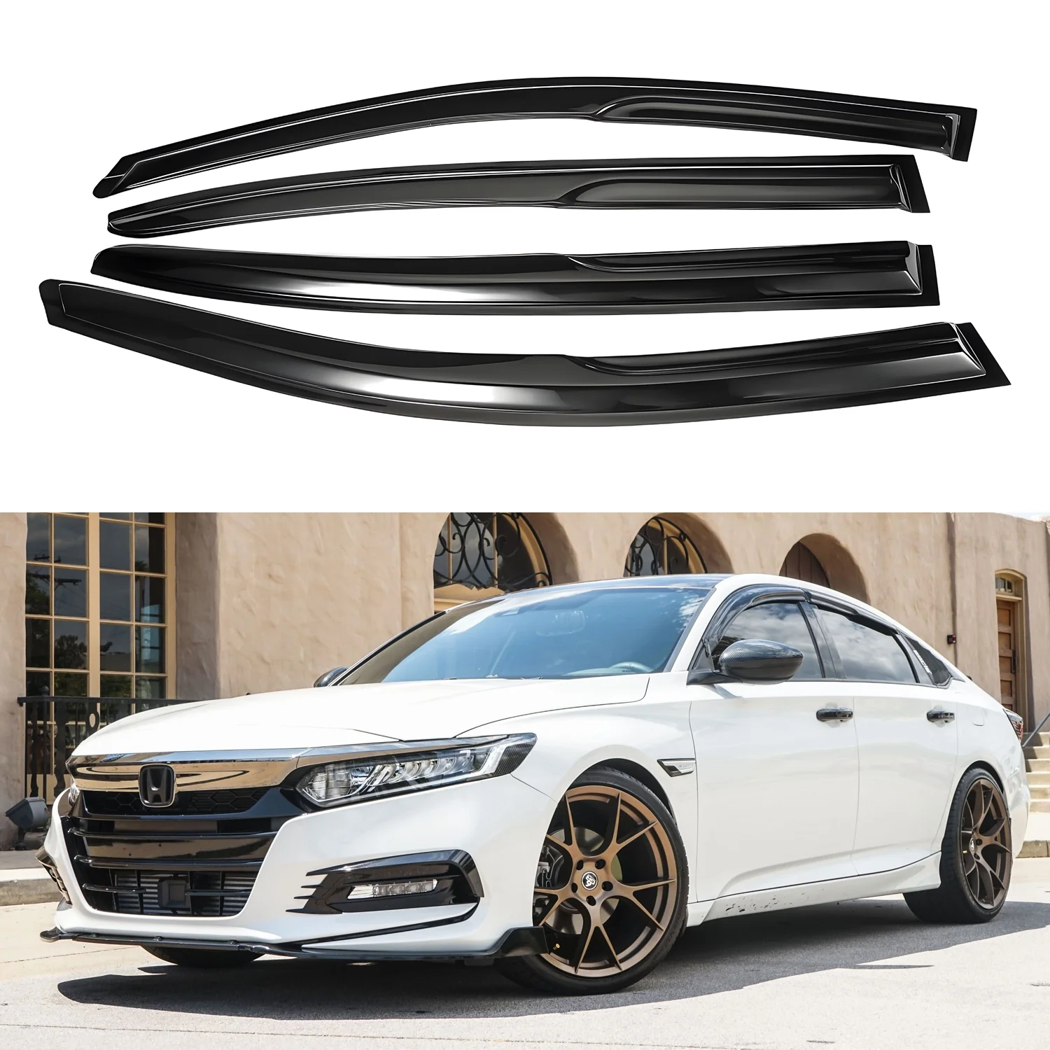 For Honda Accord 4-Door Sedan 2013-2017 Tinted Wind Deflectors 4pcs Set with Drip Edge 1.5MM Thick Boxed
For Honda Accord 4-Door Sedan 2013-2017 Tinted Wind Deflectors 4pcs Set with Drip Edge 1.5MM Thick Boxed
