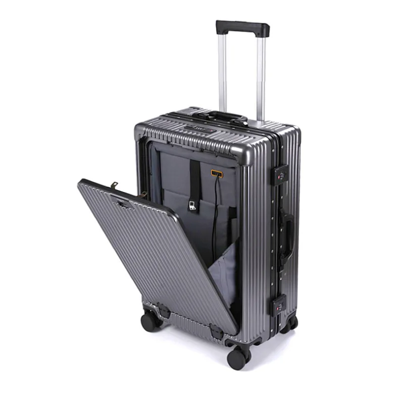 20/24inch Front Opening Suitcase Aluminum Frame PC Rolling Luggage Trolley Case Travel Suitcase With USB Charging Boarding Case
20/24inch Front Opening Suitcase Aluminum Frame PC Rolling Luggage Trolley Case Travel Suitcase With USB Charging Boarding Case
