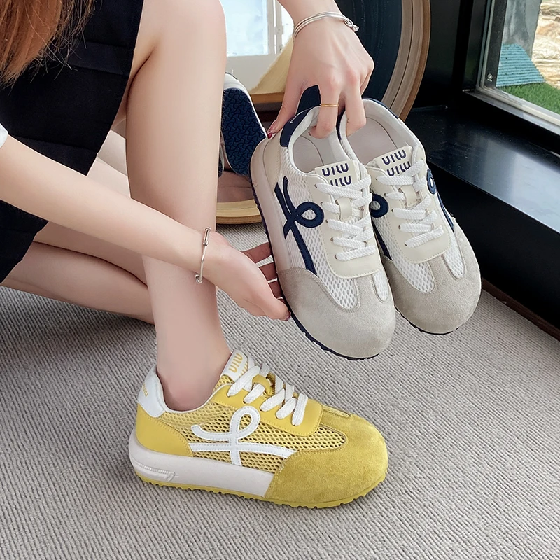 Fashionable Versatile Women's Dequn Shoes Summer New Mesh Breathable Casual Plain White Shoes Student Leisure Stripe Pattern
Fashionable Versatile Women's Dequn Shoes Summer New Mesh Breathable Casual Plain White Shoes Student Leisure Stripe Pattern