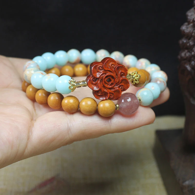 Sandalwood 8mm Shoushan Stone Double-Layer Bracelet, Women's Forest Style Buddhist Bead Jewelry
Sandalwood 8mm Shoushan Stone Double-Layer Bracelet, Women's Forest Style Buddhist Bead Jewelry