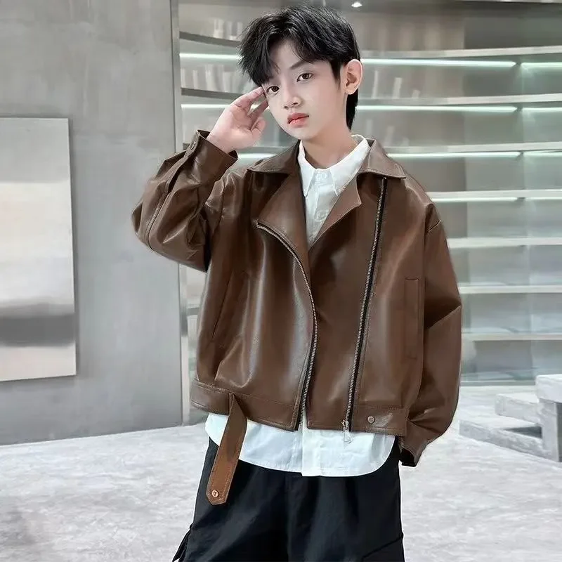 2026 New Spring and Autumn Children's Leather Jacket Fashion New Style Boys' Casual Zipper PU Coat 110-170cm
2026 New Spring and Autumn Children's Leather Jacket Fashion New Style Boys' Casual Zipper PU Coat 110-170cm