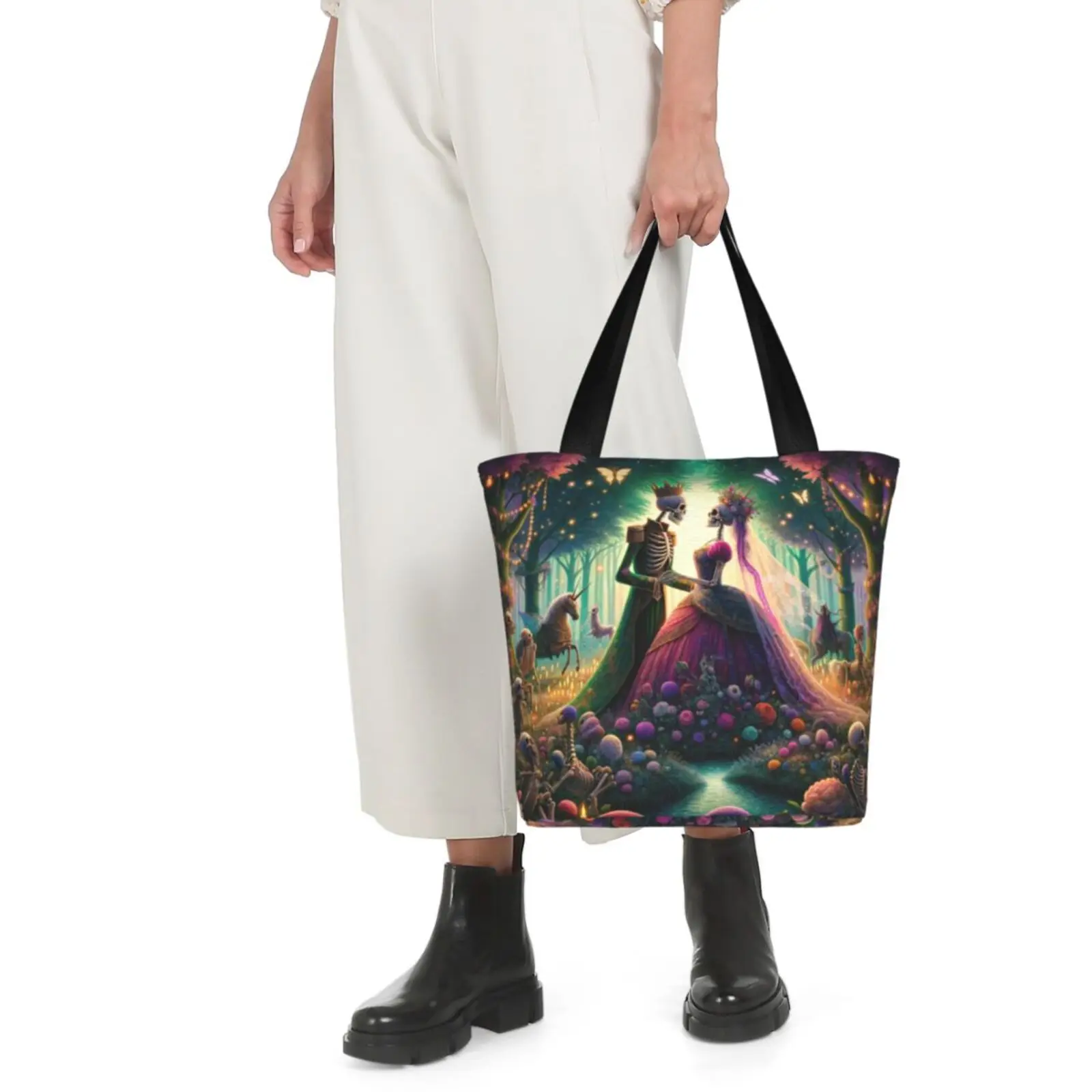 Halloween Skeleton Tote Bag Single Shoulder Shopping Grocery Bags Oxford Canvas Fashion Handbag with Zipper Women Gifts Girls
Halloween Skeleton Tote Bag Single Shoulder Shopping Grocery Bags Oxford Canvas Fashion Handbag with Zipper Women Gifts Girls