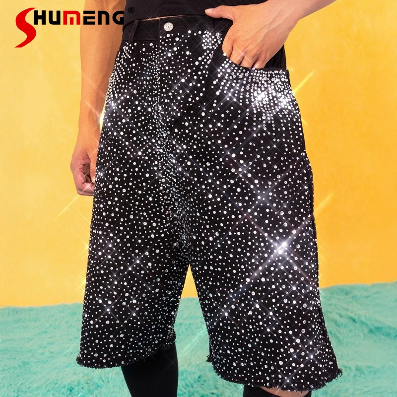Fashion Flash Full Diamond Jeans Shorts Men Women 2025 Four Seasons Wear New Retro Loose Short Jeans Trendy Wide Leg Denim Pants
Fashion Flash Full Diamond Jeans Shorts Men Women 2025 Four Seasons Wear New Retro Loose Short Jeans Trendy Wide Leg Denim Pants