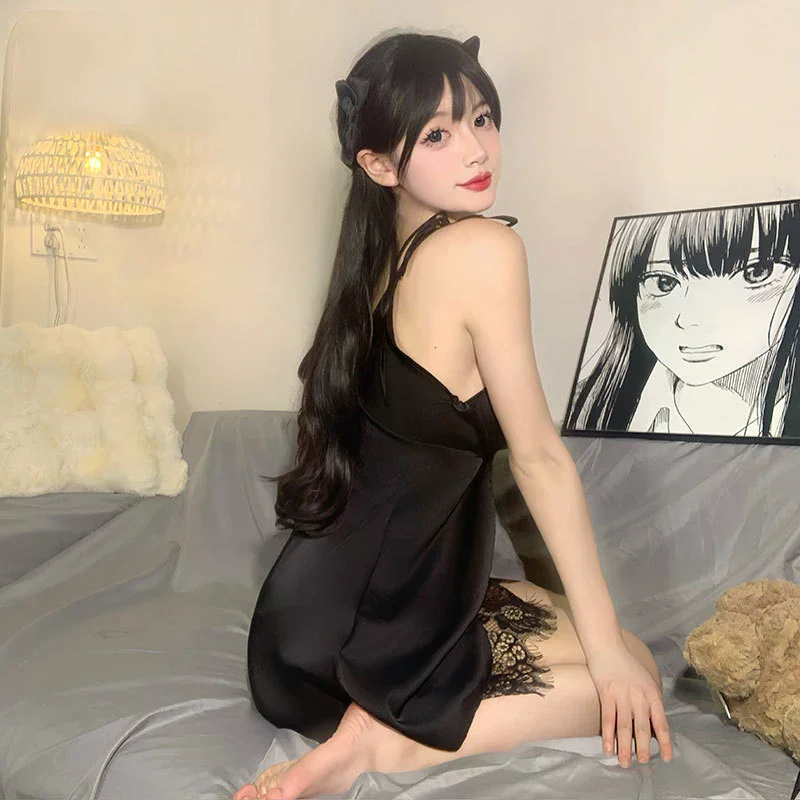 Sexy Women's Pajamas Satin Deep-V Silk-like Dress Open Front Split Nightwear
Sexy Women's Pajamas Satin Deep-V Silk-like Dress Open Front Split Nightwear